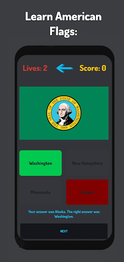 Android application GeoRiddle - USA Geography Quiz screenshort