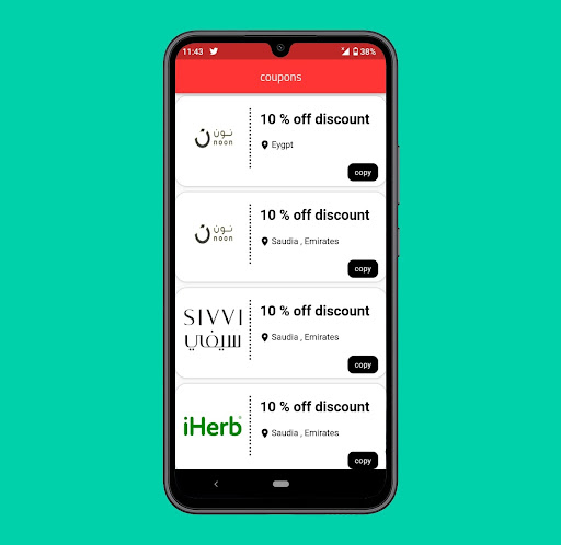 Android application silver Coupons screenshort