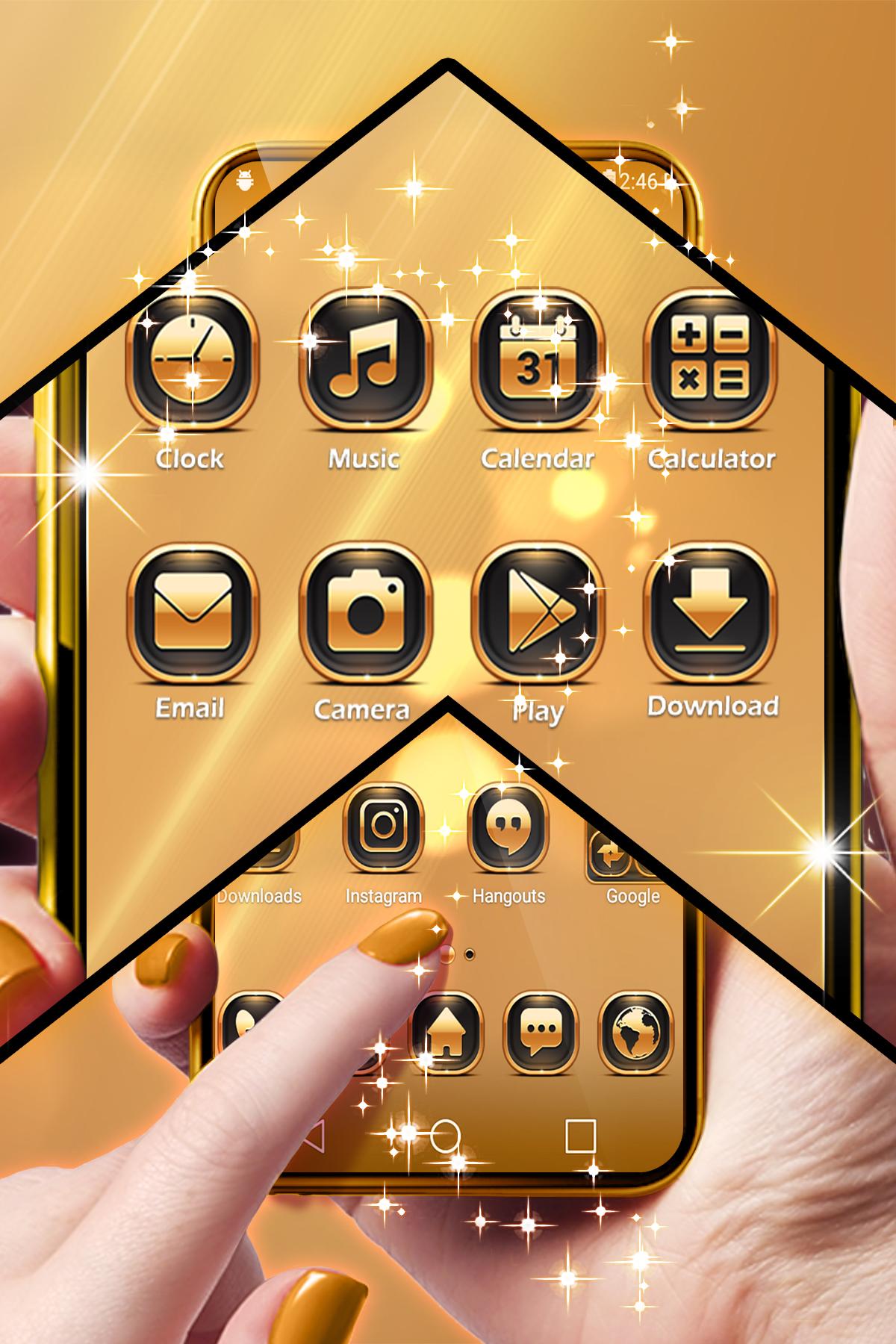 Android application Neon Gold Theme For Launcher screenshort