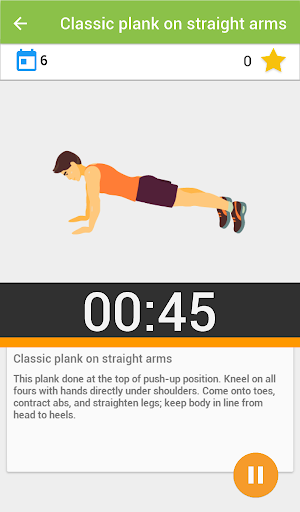 Screenshot of Plank challenge BeStronger