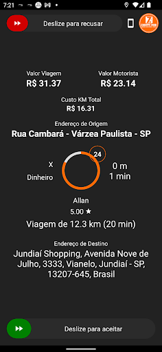Android application Zarppy Mob Motorista screenshort