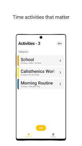 Android application Intervals: Timing Activities screenshort