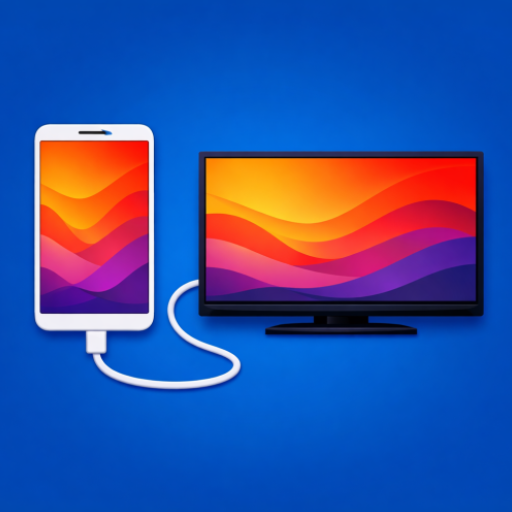 Logo usb-c to hdmi cast phone to tv