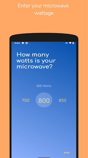 Android application Watt Time - Microwave time con screenshort