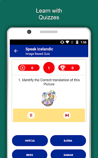 Screenshot of Learn Icelandic Language App