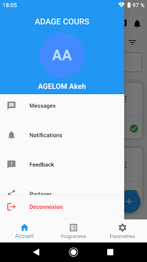 Android application Adage Cours screenshort