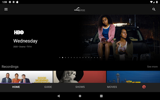Screenshot of Rainier Connect Stream TV