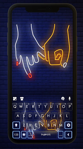 Android application Neon Love Hands Theme screenshort