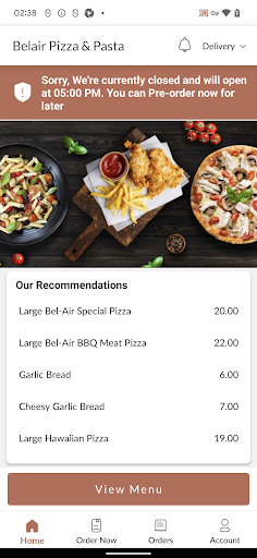 Belair Pizza & Pasta Screen 2
