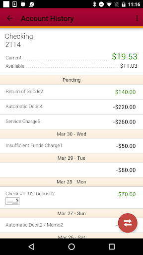 ACMG FCU Mobile Banking Screen 2
