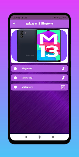 galaxy m13 Ringtone Screen 2