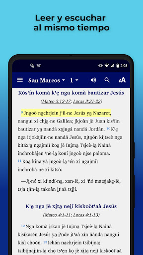 Android application Mazatec San Jeronimo Bible screenshort