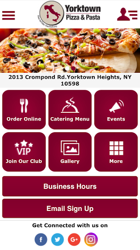 Android application YorkTown Pizza Pasta screenshort