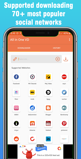 Android application All In One Video Downloader screenshort