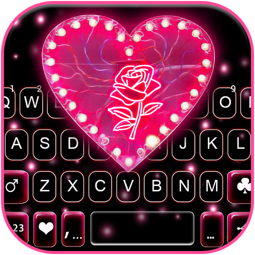Pink Heart Black Theme  Icon