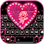 Pink Heart Black Keyboard Background