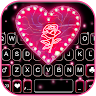 Pink Heart Black Keyboard Background