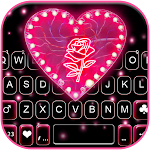 Pink Heart Black Keyboard Background Apk