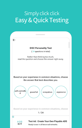 Test Me - personality tests Screen 3