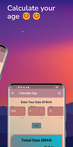 Calculate age / Names meaning Screen 2