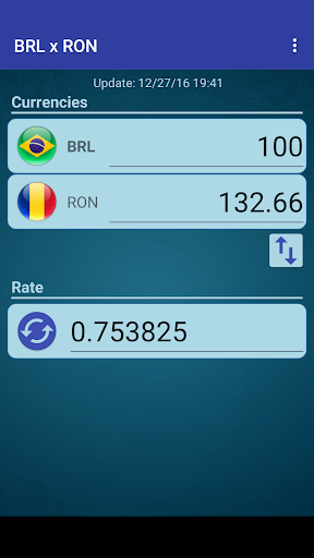 Android application Brazil Real x Romanian Leu screenshort