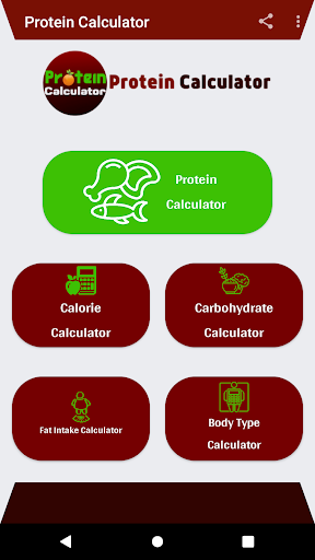 Android application Protein Calculator screenshort