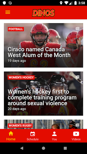 Android application UCalgary Dinos screenshort