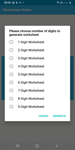 Worksheet Maths Screen 2