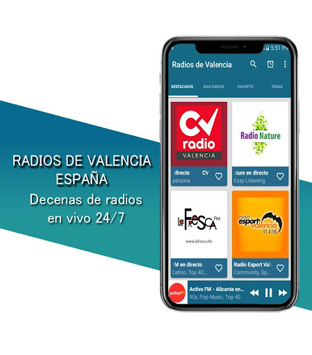 Android application Radios de Valencia España screenshort