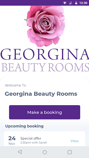 Android application Georgina Beauty Rooms screenshort