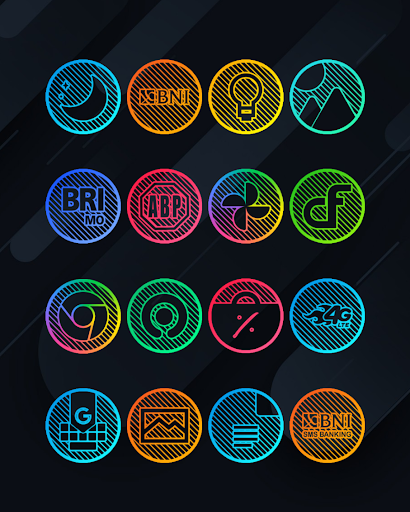 Screenshot of Lines Circle - Neon Icon Pack