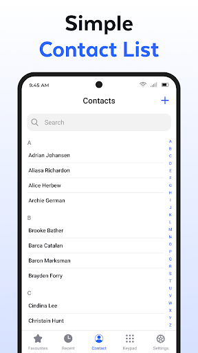 Android application Contacts screenshort