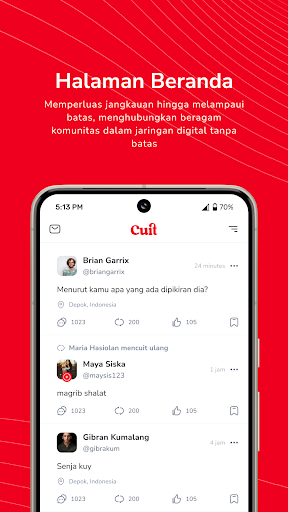 Android application Cuit Social screenshort