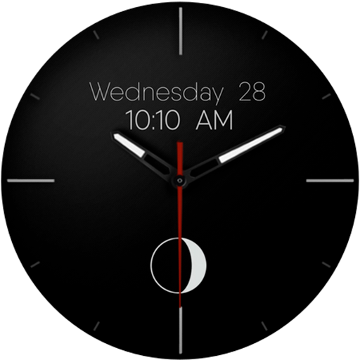 Minimal Analog Watch Face Moon Header - AppWisp.com