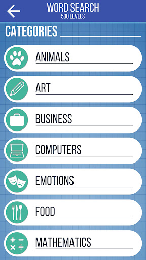 Android application Word Search - 500 Levels screenshort