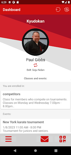 Android application Kyudokan Karate Student App screenshort