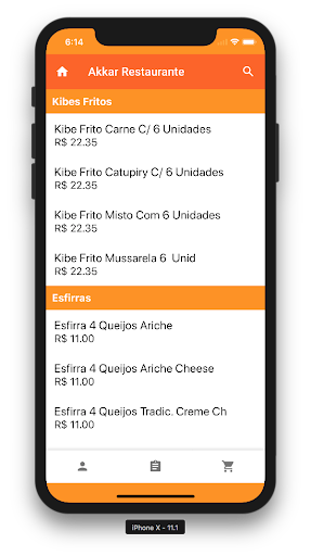 Android application Akkar Restaurante screenshort