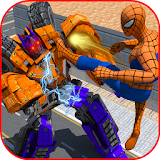 Super Mutant Spider Hero VS Flying Police Robots icon