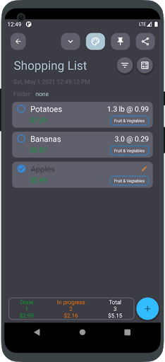 Android application Dark Note - Notes + Grocery screenshort
