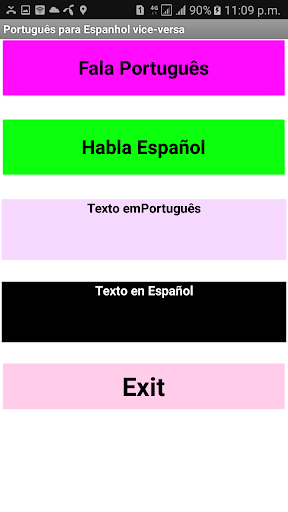 Android application Portuguese Spanish Translator screenshort