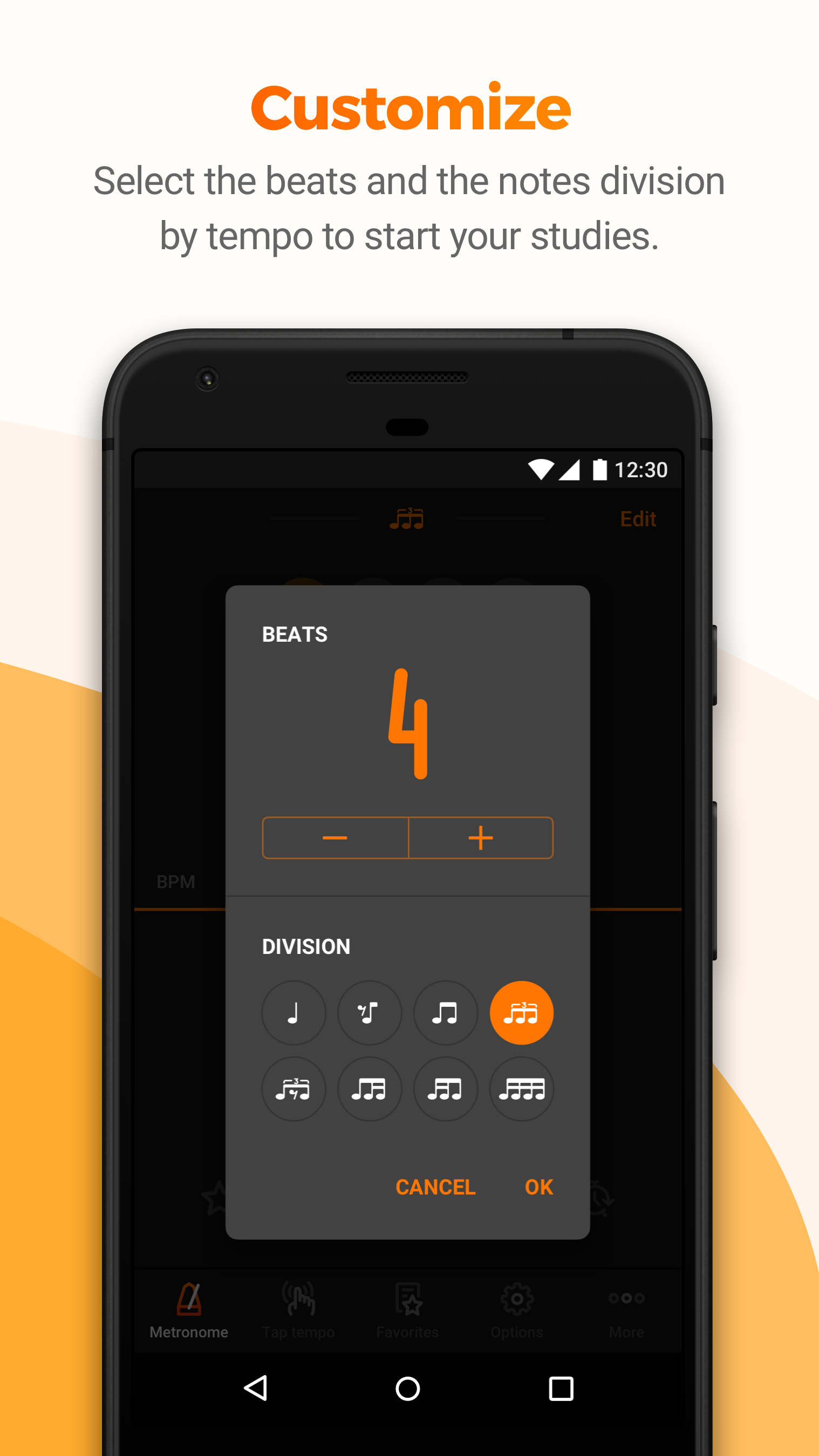 Android application Metronome Cifra Club screenshort