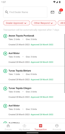 Toyota Stocks Exchange Screen 3