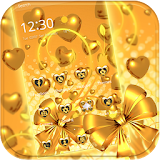 Gold heart love Theme icon