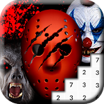 Cover Image of Herunterladen Coloring Scary Masks Pixel Art Game 4 APK