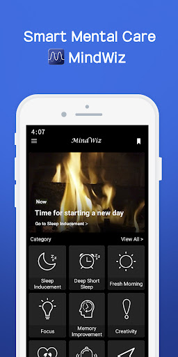 Android application Mindwiz sleep meditation ASMR screenshort