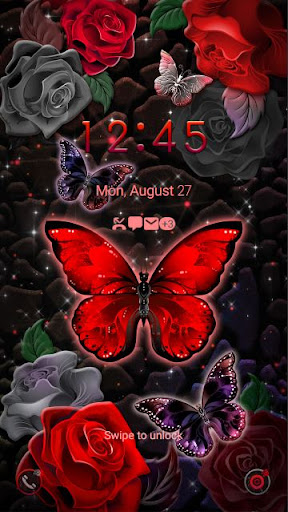 Red Butterfly Rose - Wallpaper Screen 2