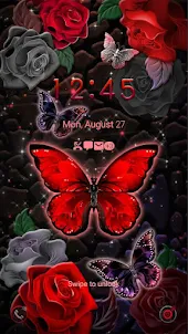 Red Butterfly Rose - Wallpaper