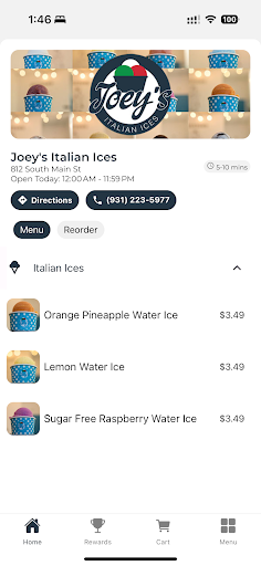 Joeys Italian Ices Screen 3