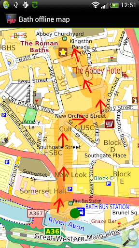 Android application Bath offline map screenshort