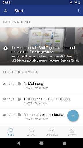 Android application UKBS-Mieterportal screenshort